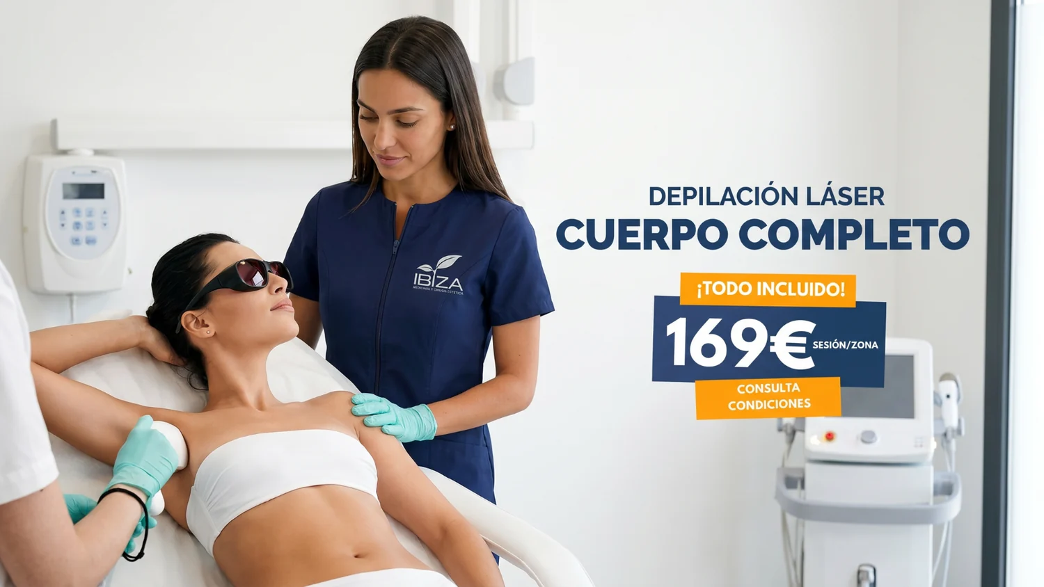 Oferta depilación láser cuerpo completo en Madrid — 169€ por sesión, todo incluido