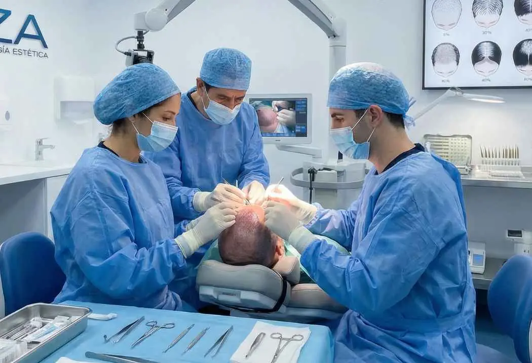 Equipo médico de injerto capilar de Clínica Ibiza en Madrid