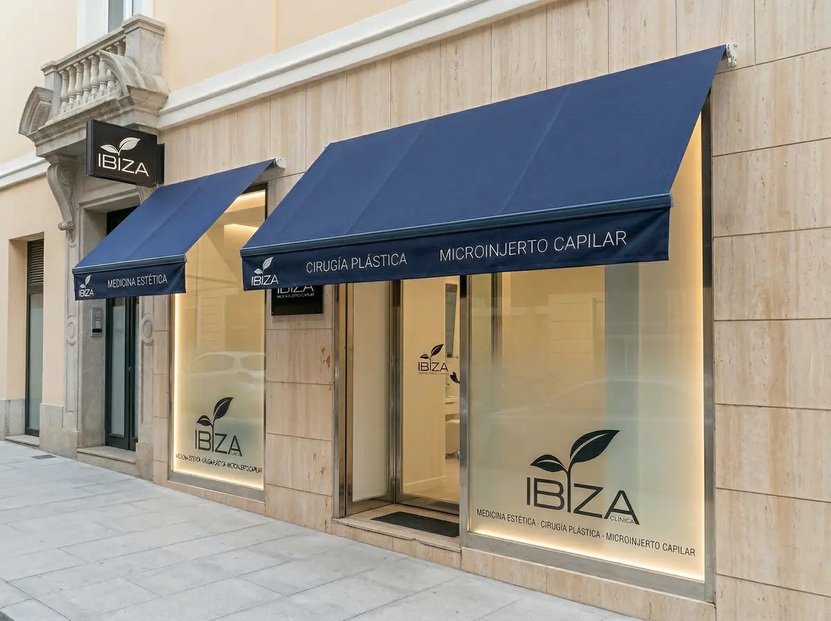 Fachada de Clínica Ibiza en el barrio de Retiro (Madrid), clínica de medicina estética, cirugía plástica y microinjerto capilar