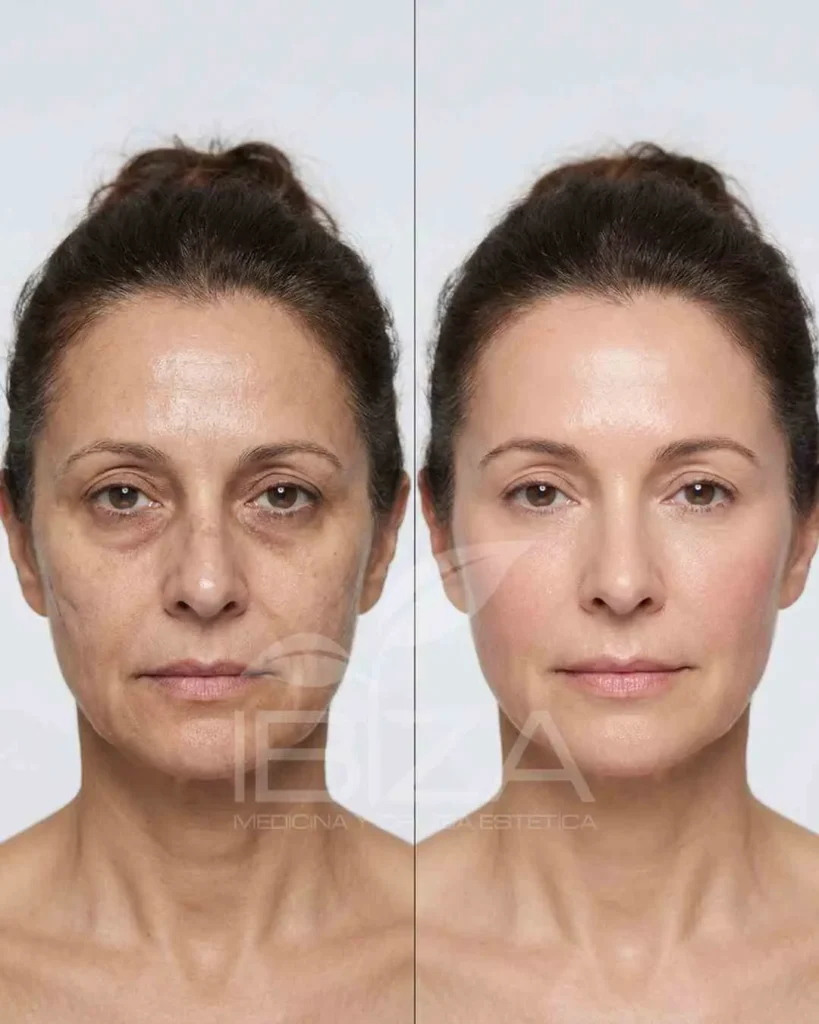 Full Face antes y después — mujer 40 años